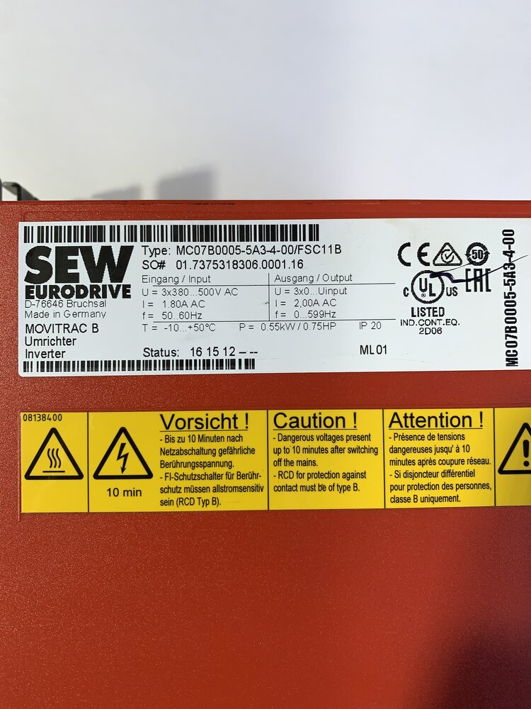 SEW MC07B0005-5A3-4-00/FSC11B