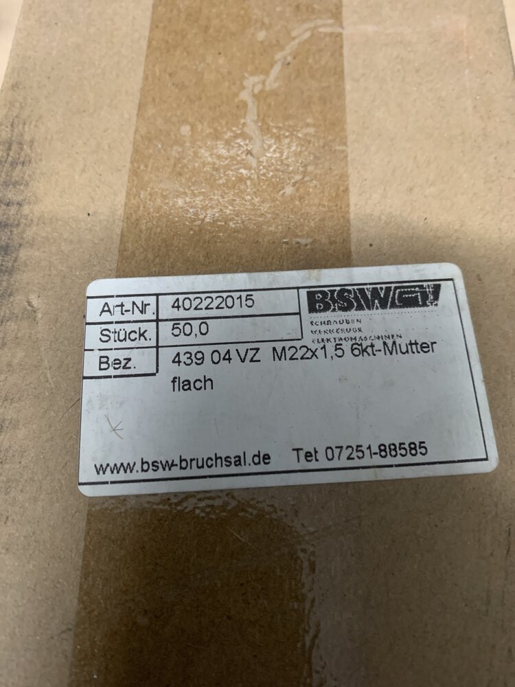 BSW Sechskantmuttern DIN 439/ISO 8675  BM22x1.5 - Bild 2