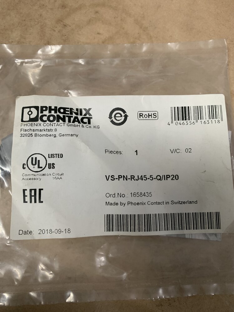 Phoenix contact VS-PN-RJ45-5-Q/IP20