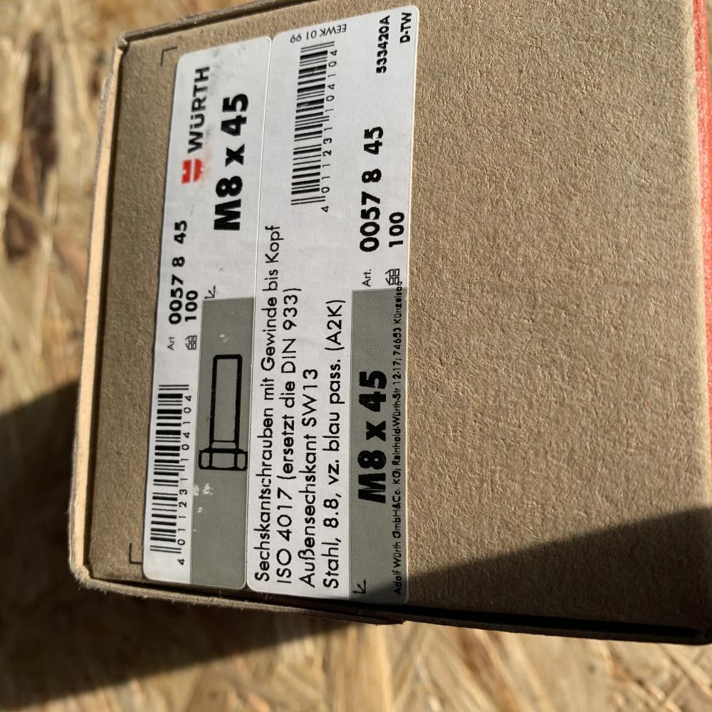 Würth Sechskantschrauben M8x45 - Bild 2