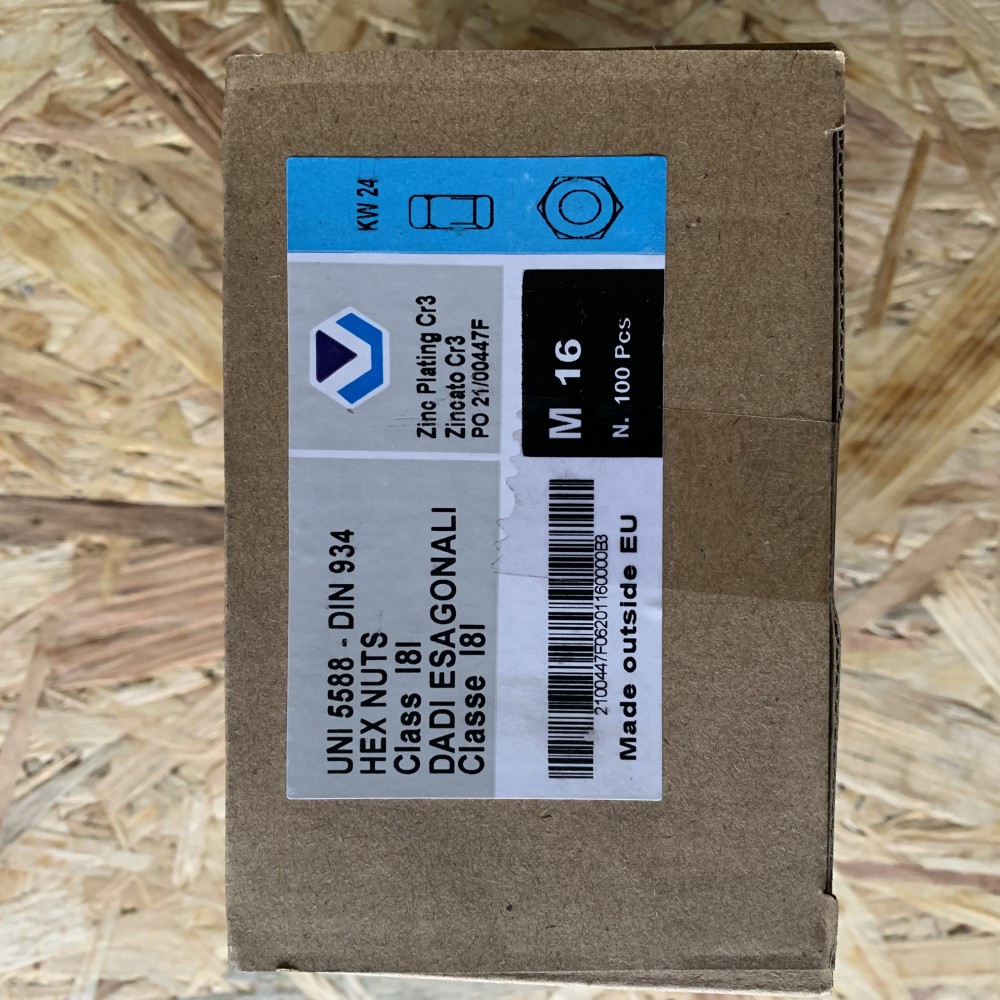 HEX NUTS M16 Uni 5588-DIN 934