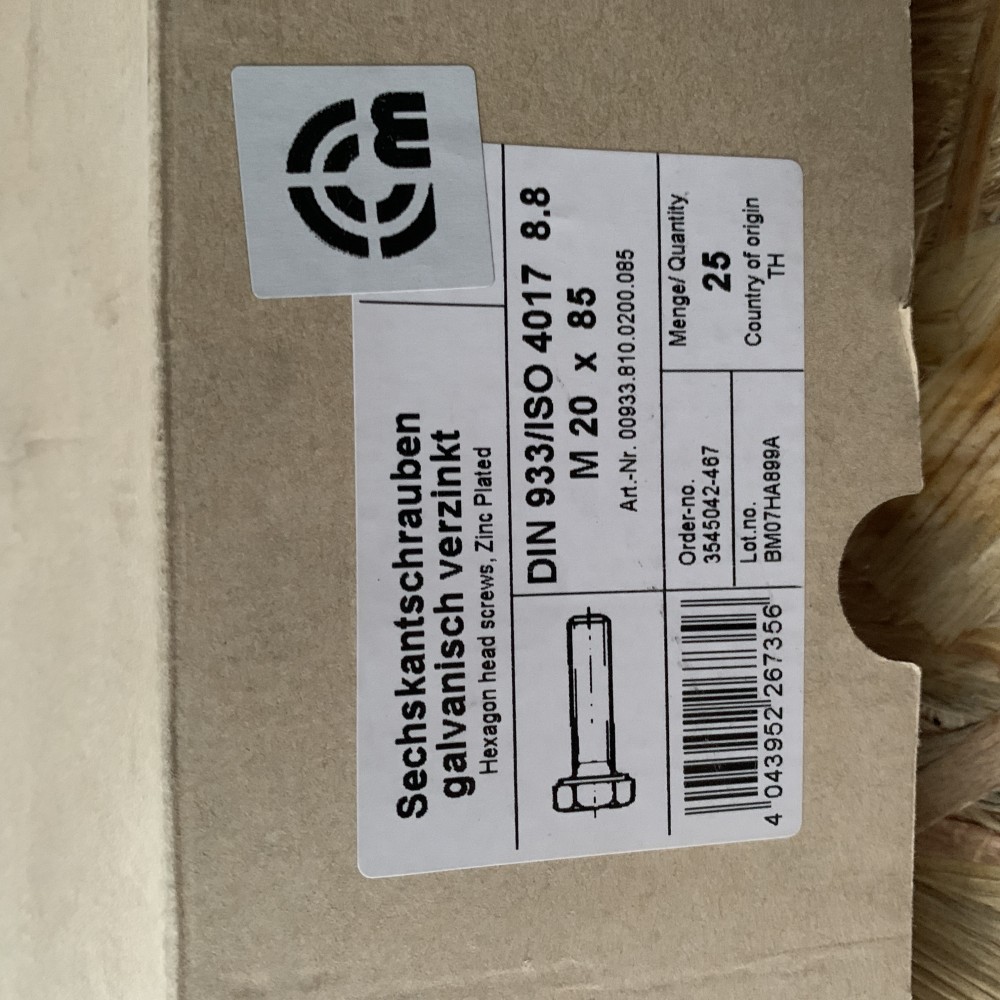 Sechskantschrauben M20x85