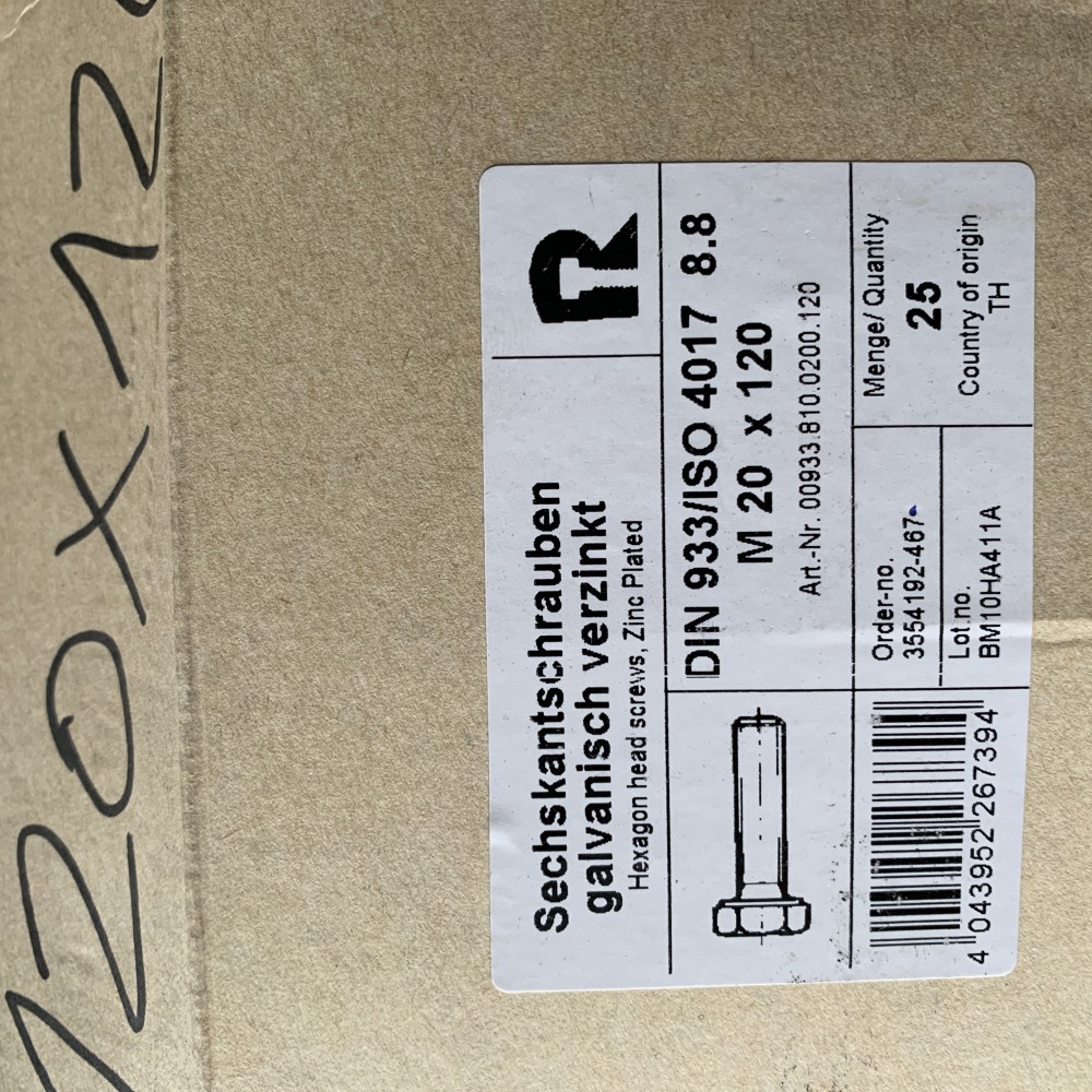 Sechskantschrauben M20x120