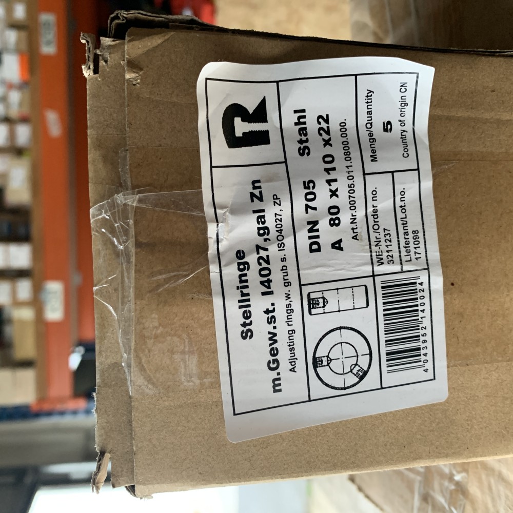 Stellringe A 80x110x22 DIN 705