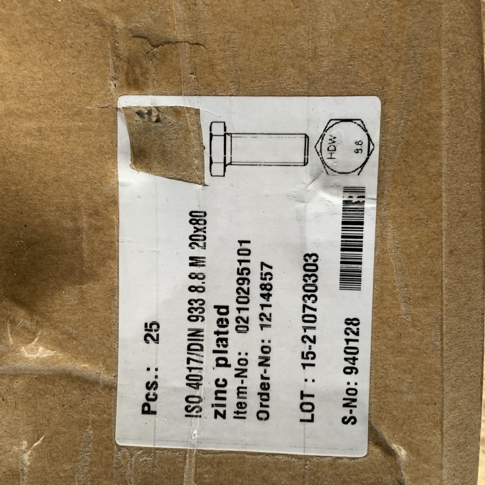 Sechskantschrauben M20x80