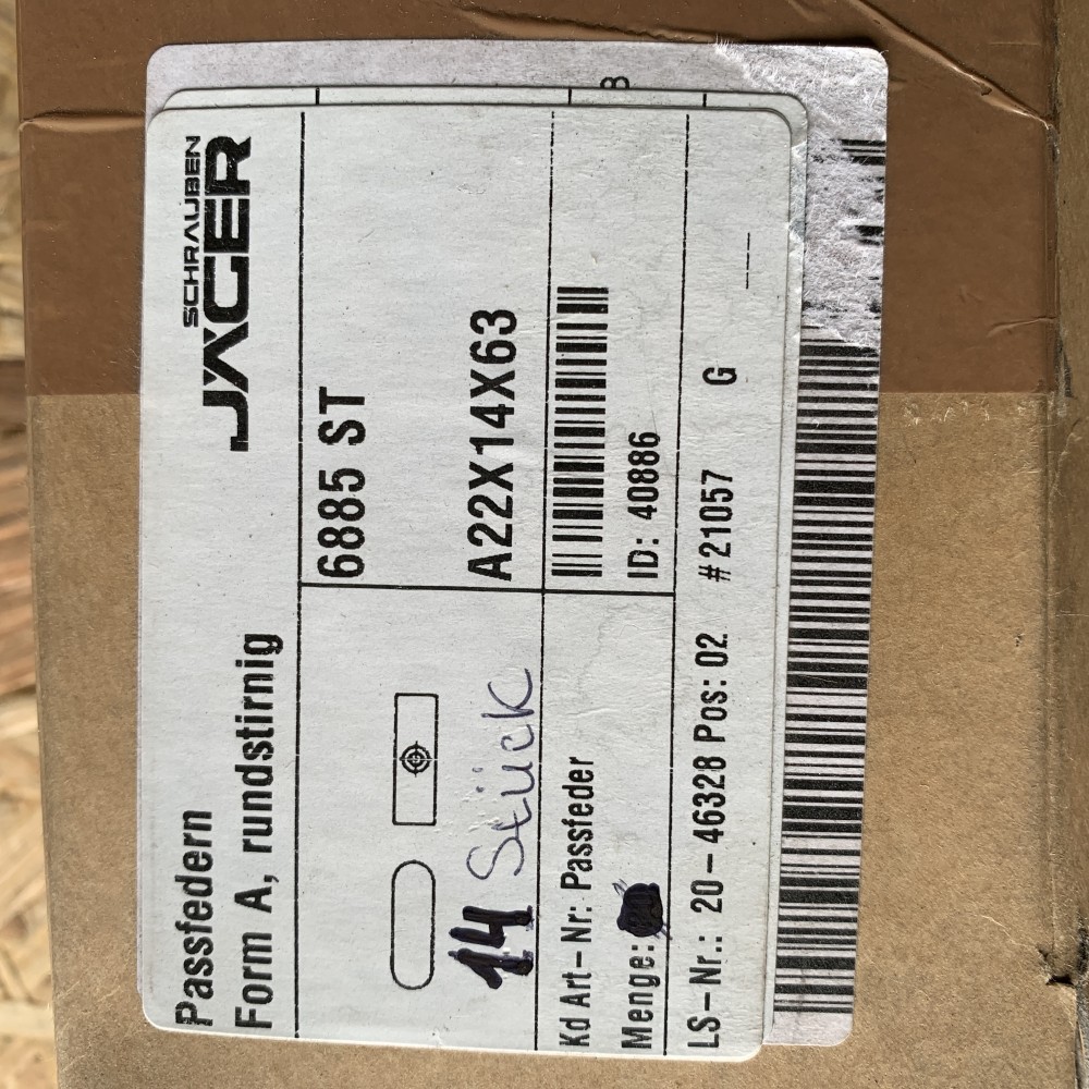 Passfedern JÄGER  A22x14x63