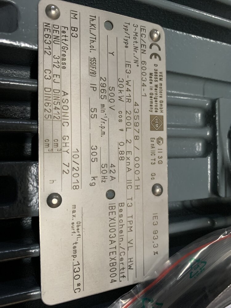 VEM IE3-W41R 200L 2 ExnA IIC T3 TPM VL HW