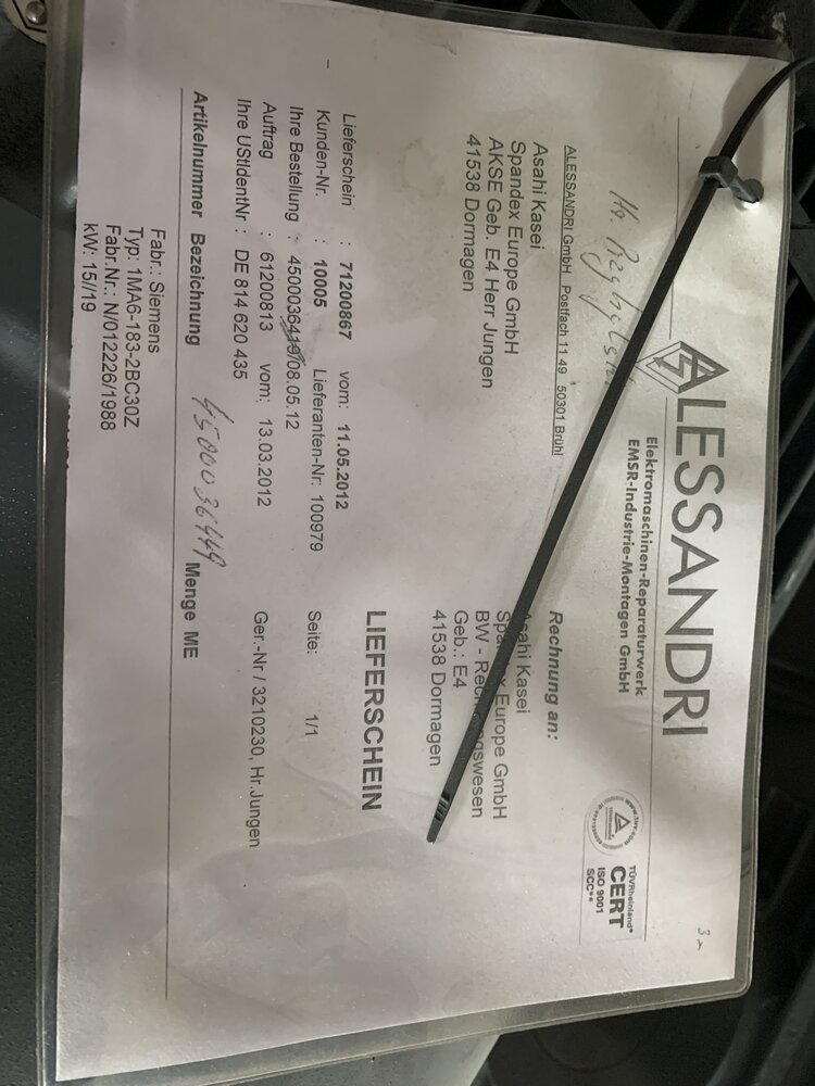 Siemens 1MA6-183-2BC30Z