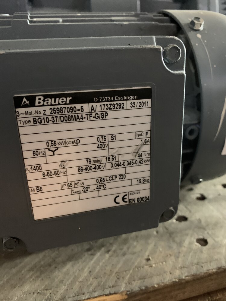 Bauer Motor: BG10-37/D08MA4-TF-G/SP