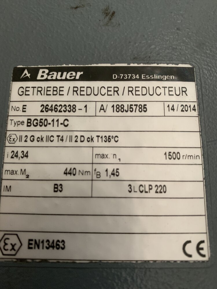 Bauer Motor: BG50-11-C/DNFXD10L2H4; Reduktor: ВG50-11-C - Bild 2