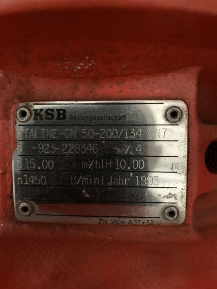 Loher_set Motor: ENCV-090LB-04M;  Pumpe: KSB ETALINE-GN 50-200/134 GN7