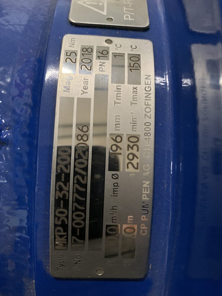 Siemens Motor: 1LE10031CAO40JA4-Z ; Pumpe: MKP 50-32-200 - Bild 2