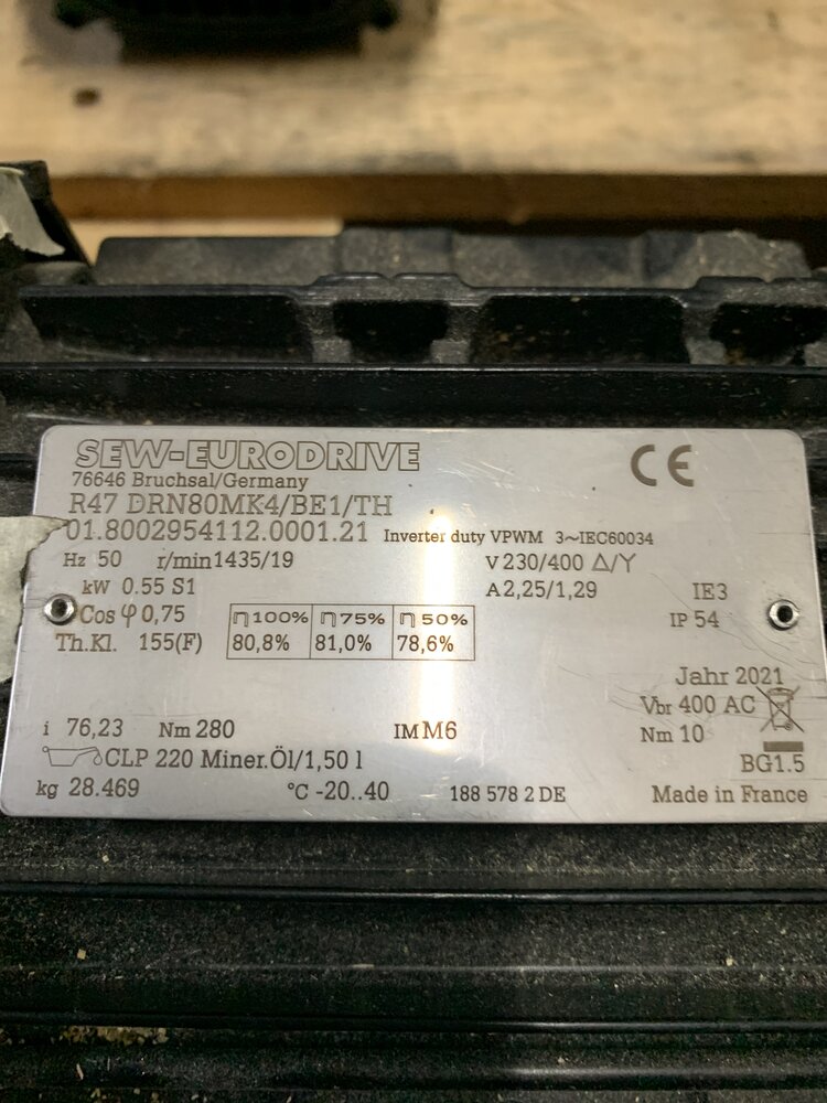 SEW R37 DRN80MK4/BE1/TH