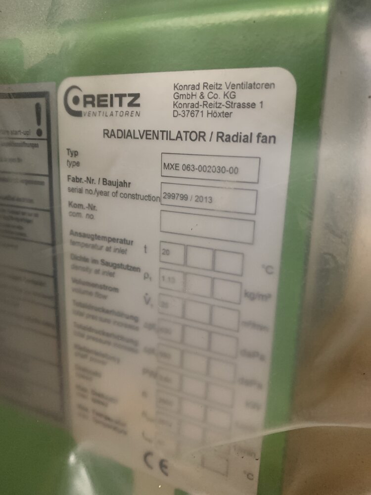 Siemens +Reitz Motor: 1LE10011CAO40AB4; Ventilator: MXE 063-002030-00