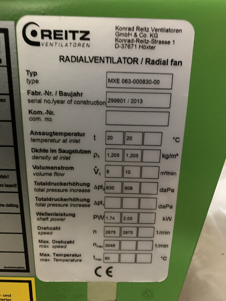 Siemens +Reitz Motor: Siemens: 1LE10011AA440AB4; Ventilator: Reitz: MXE 063-000830-00 - Bild 2