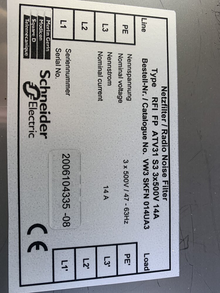 Schneider RFI FP ATV31S3 3*500V 14A